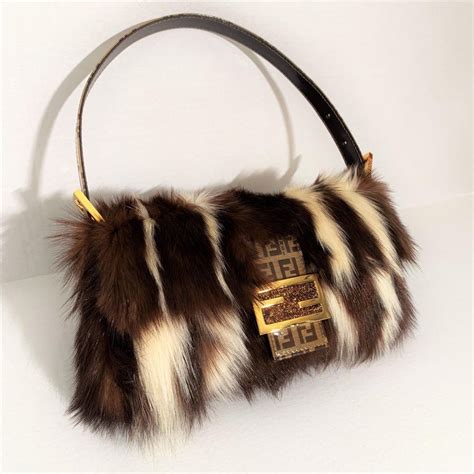 fur bag fendi|Fendi baguette second hand.